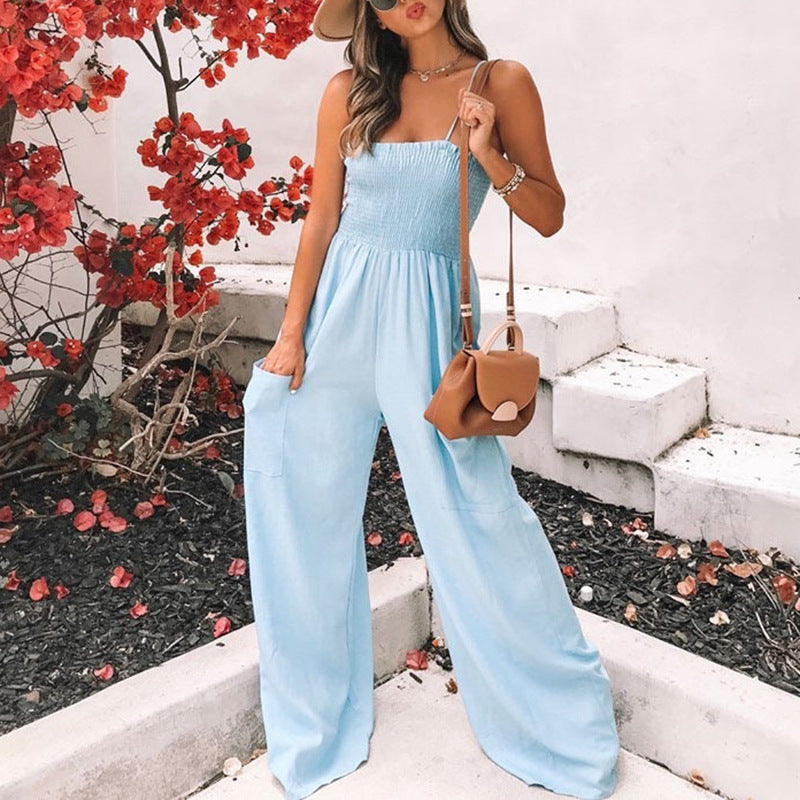 Buy Online Premimum Quality, Trendy and Highly Comfortable Women's Casual Fashion Solid Color Jumpsuit - FEYONAS