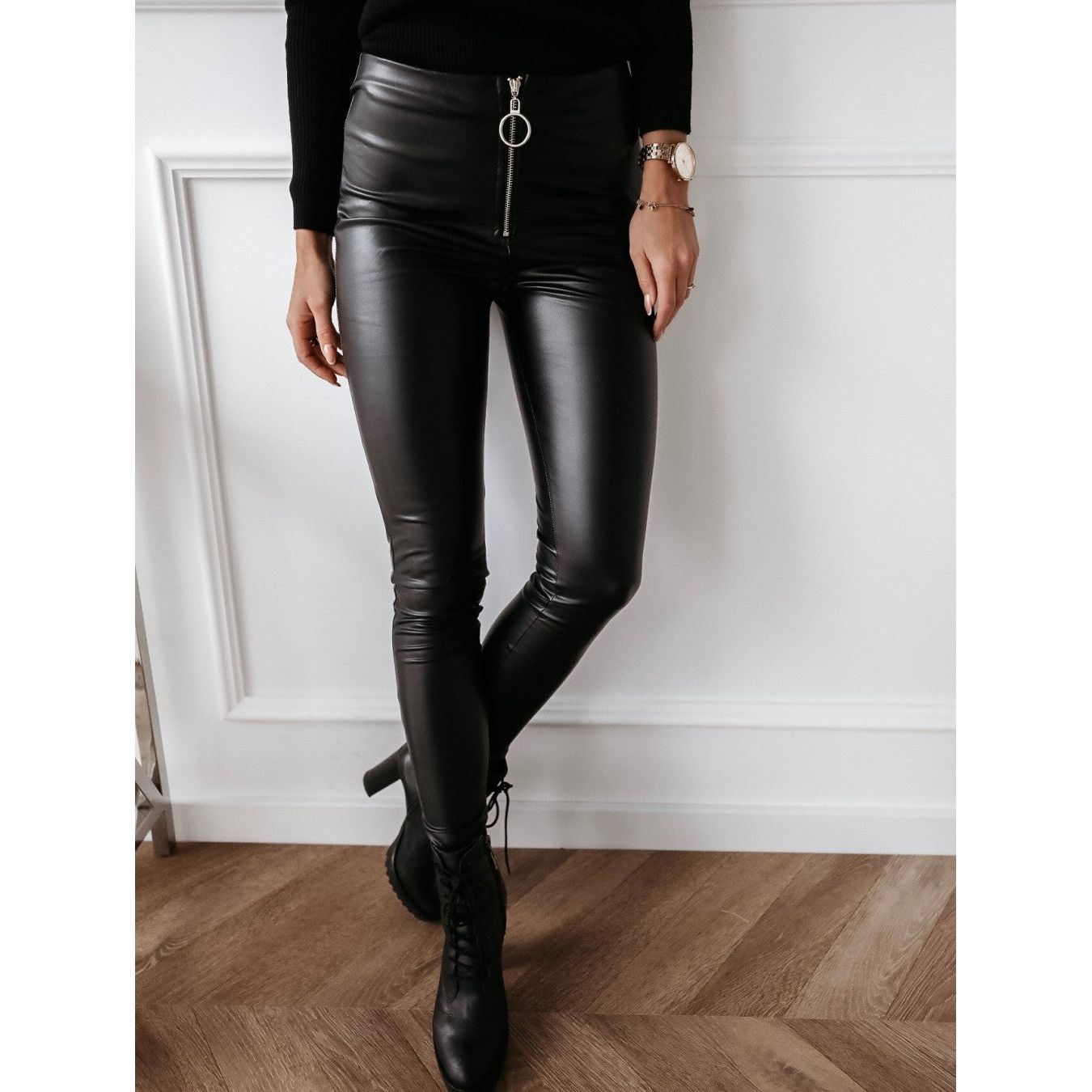 women leather pant