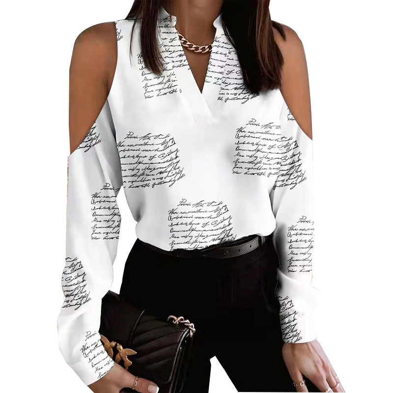 Buy Online Premimum Quality, Trendy and Highly Comfortable Long Sleeve Off-shoulder Printed Shirt - FEYONAS