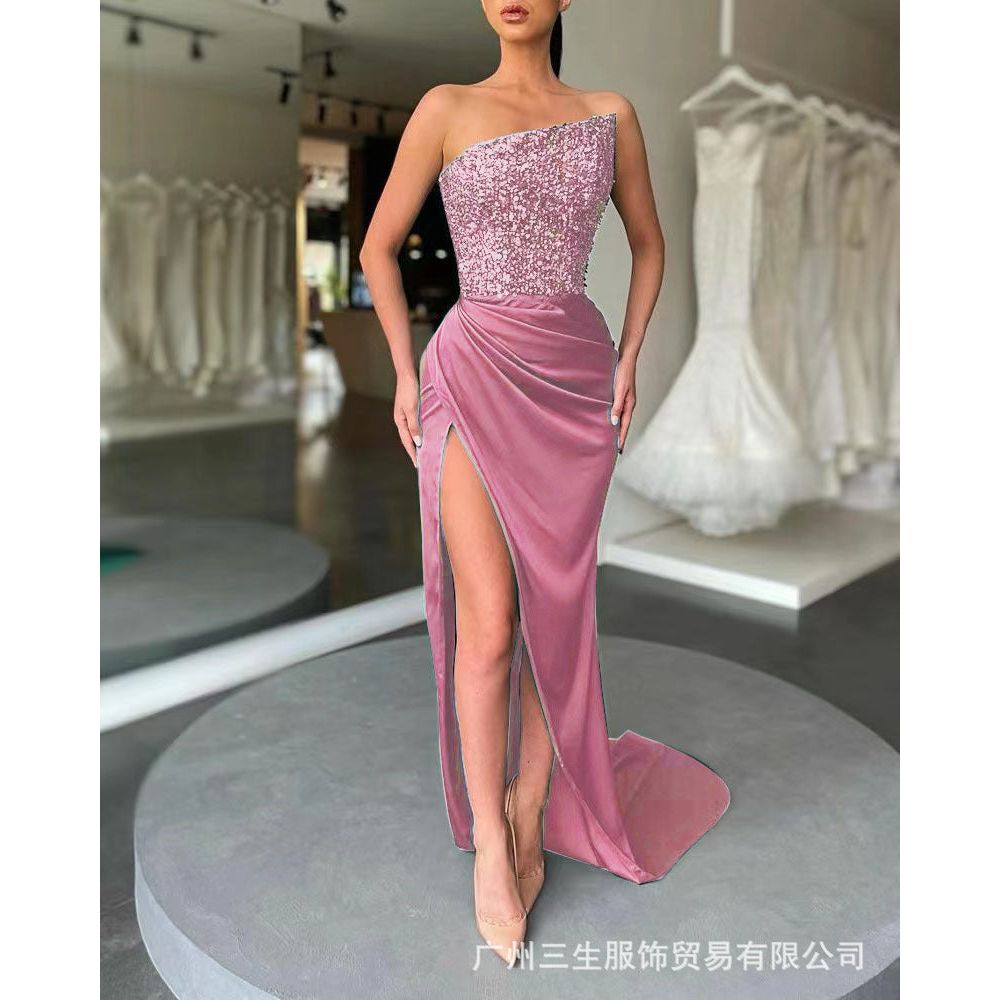 Buy Online Premimum Quality, Trendy and Highly Comfortable Fashion One-piece Long Evening Dress - FEYONAS