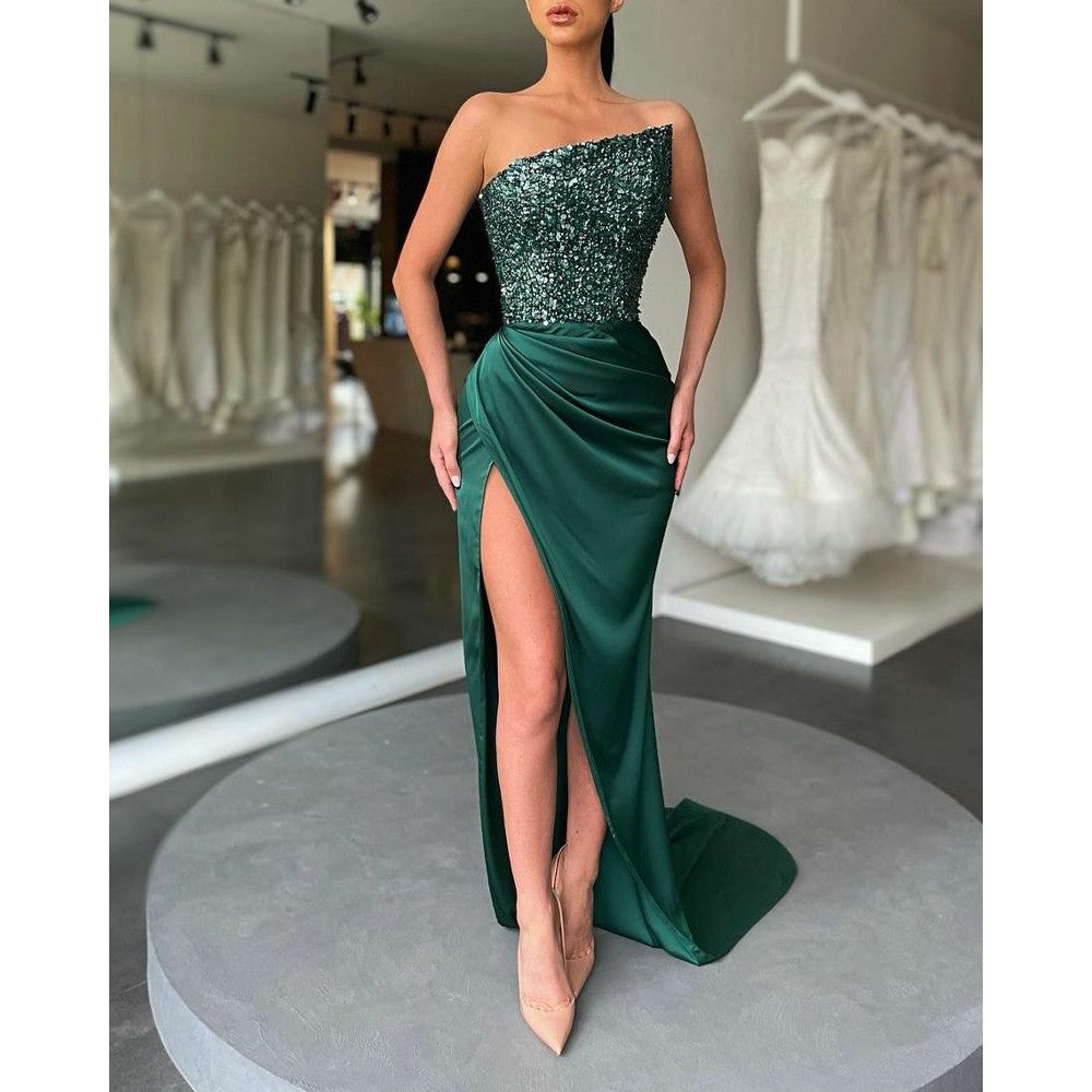 Buy Online Premimum Quality, Trendy and Highly Comfortable Fashion One-piece Long Evening Dress - FEYONAS